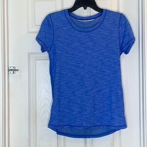 Lululemon Beat The Heat Short Sleeve Heathered Pipe Dream Blue Size 6